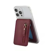 Tarjetero magnético con cremallera, cartera Vertical Solt para Magsafe para iPhone 16 Pro Max 15 14 13 12, bolsa de accesorios de cubierta Universal: Marfíl