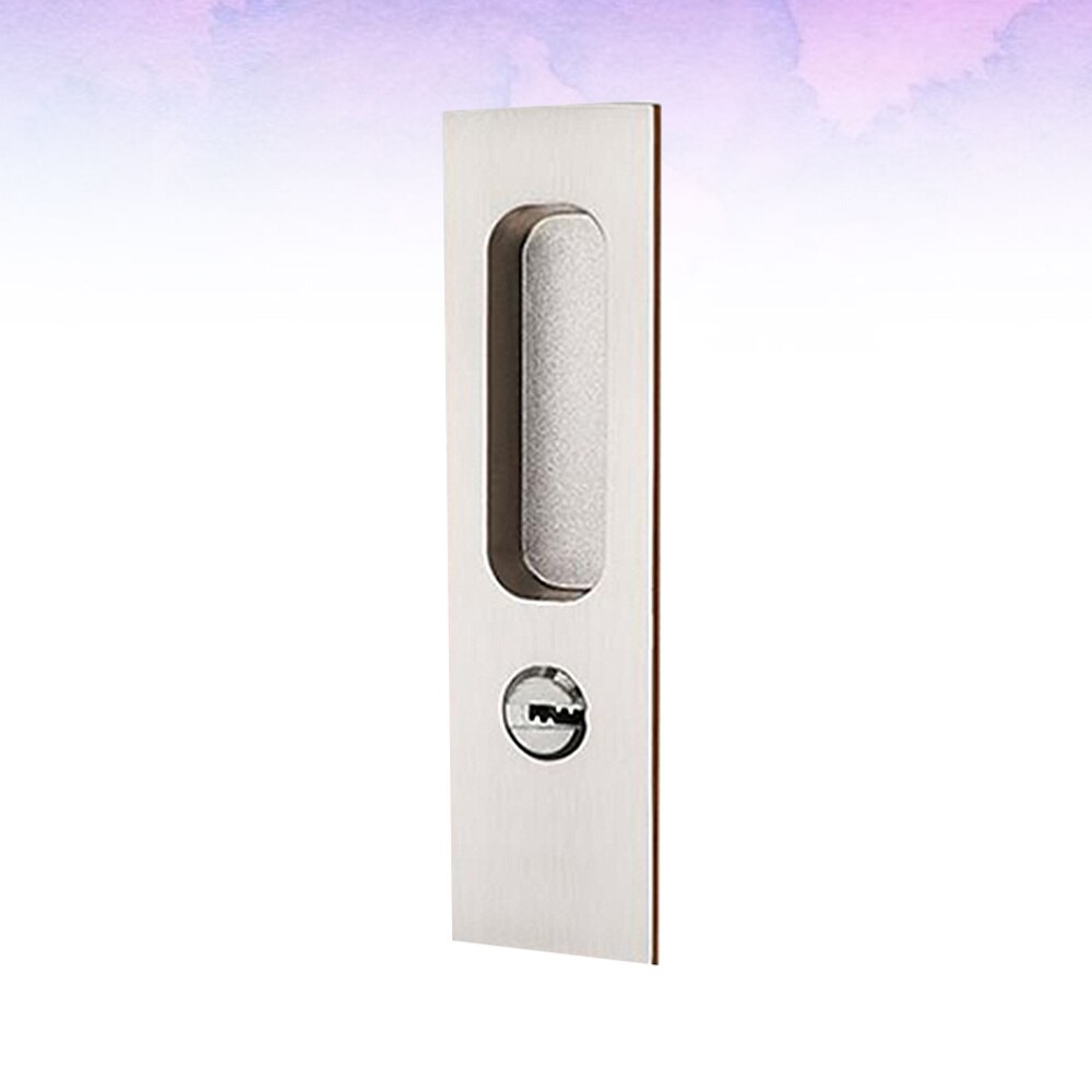 Sliding Door Lock Handle Anti-theft Door Latch lock for Barn Hidden Handle Interior Door Pull Locks Wood Door Furniture (Square)