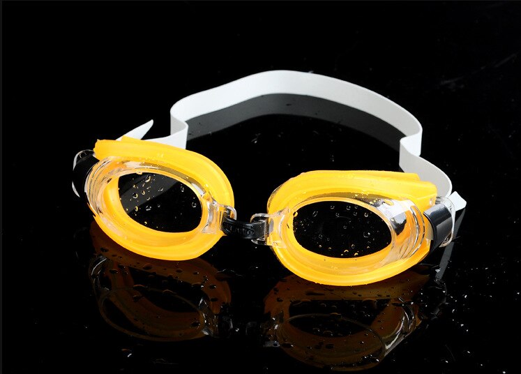 Avancerede børn svømmer beskyttelsesbriller med ørepropper næseklemme svømning tilbehør badeland udstyr til baby sikkert svømningsudstyr: Gul