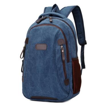 Chuwanglin Casual Canvas Mannelijke Rugzak Mannen Schooltassen 14 Inch Laptop Rugzakken Mode Reistassen Mochila Hombre A6811: Blauw