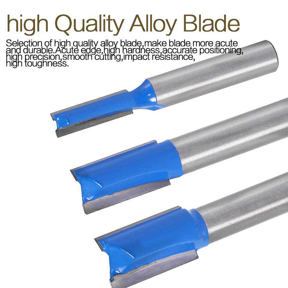 8mm Shank Straight/Dado Router Bit Set Diameter Woodworking Tools CNC Milling Cutter Endmill for Wood