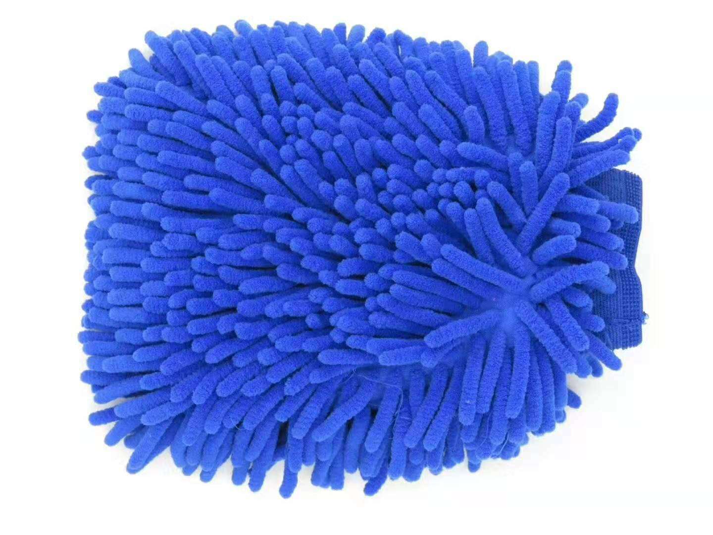 Voiture simple face Double face Chenille gants voiture nettoyage tissu voiture lavage gants fournitures de nettoyage lavage de voiture: Bleu