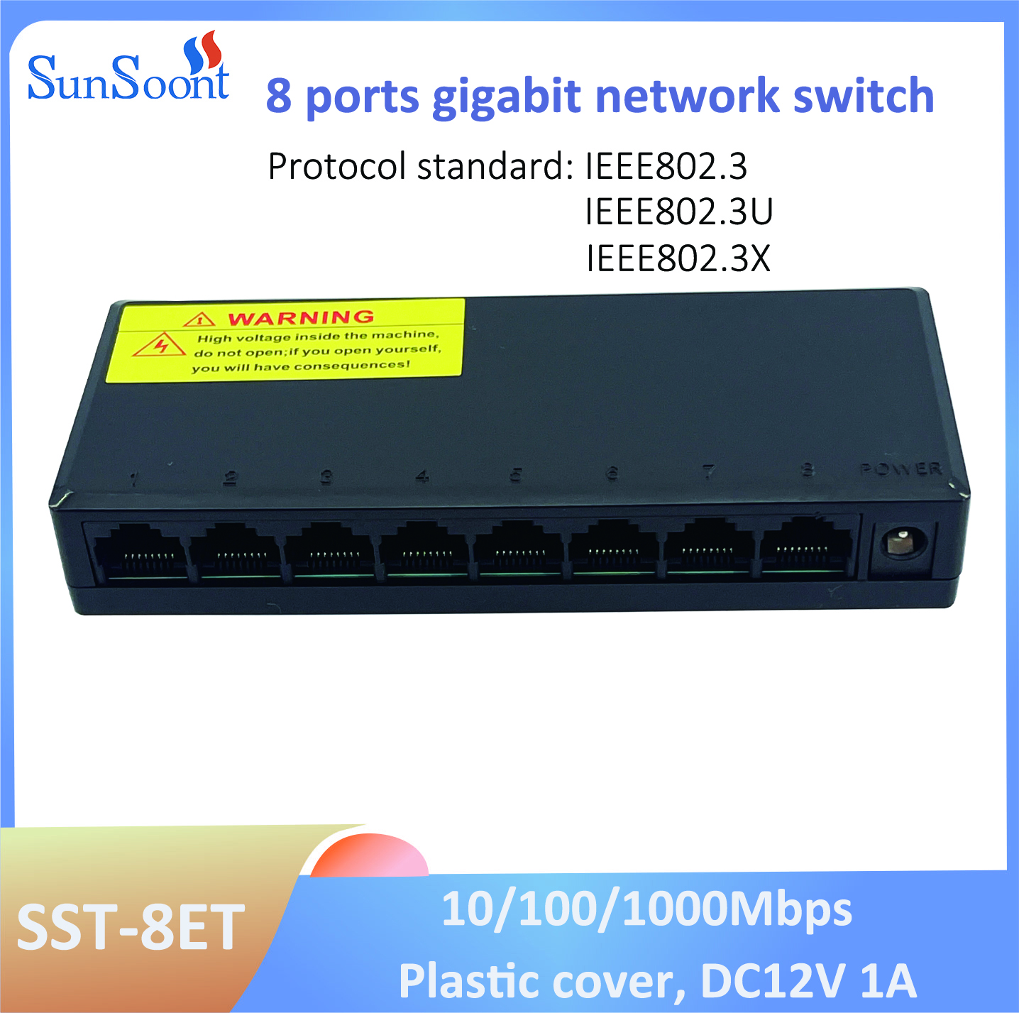 Switch Ethernet 5/8 porte Adattatore switch di rete Gigabit desktop 10/100/1000Mbps Switch Ethernet RJ45 Switch rapido automatico MDI/MDIX