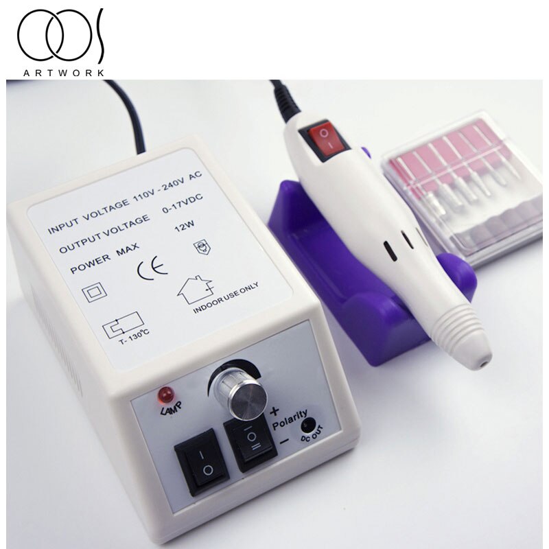 Conjunto eléctrico de manicura , accesorios, lima de uñas, máquina de manicura eléctrica, lima de uñas, herramienta para salones de manicura: Blanco
