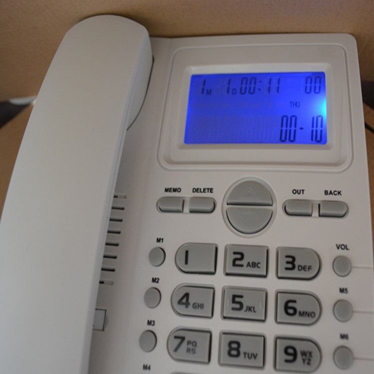 Desktop Corded Telephone, Hands-Free Calling, LCD Display, DTMF/FSK Dual System, Wired Landline Phone for Home/Hotel/Office