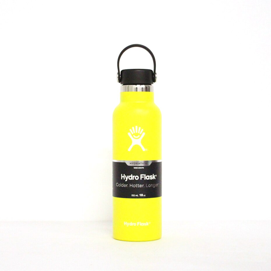 Stainless Steel Water Bottle Hydro Flask water bottle Vacuum Insulated Wide Mouth Travel Portable Thermal 18oz Bottle: Yellow