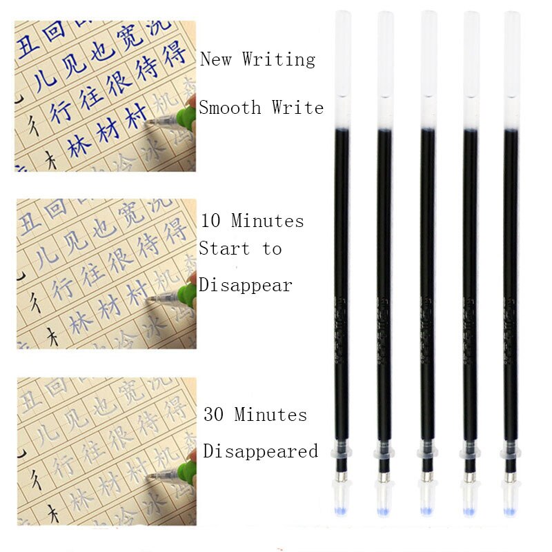 Automatisk försvinner gelpen refill 0.5mm blå bläck specialfunktion refill magisk färg bleknar öva skrivpenna istället refill