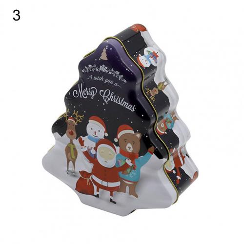 80%HOTAdorable Cookie Can Corrosion Resistant Metal Christmas Tree-shaped Candy Tin Box for Home: 3