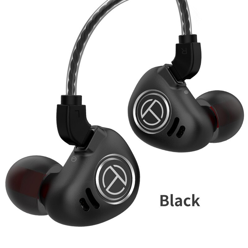 Trn V90 1DD 4BA Metalen Headset Hybrid Eenheden Hifi Bass Oordopjes In Ear Monitor Oortelefoon Noise Cancelling Oortelefoon V80 Zsx v30 X6 C: Black no mic