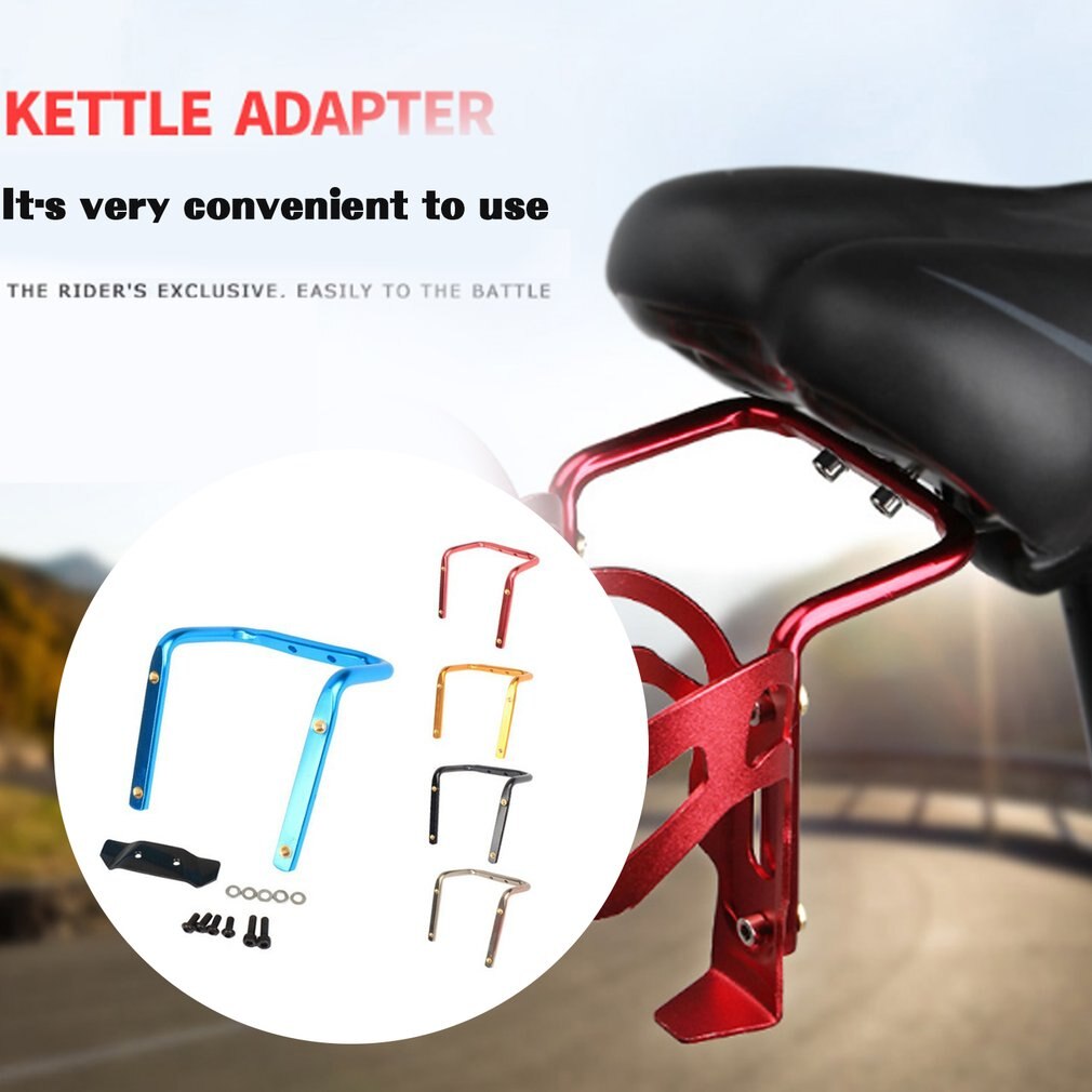 Aluminum Alloy Bicycle Bottle Holder Adapter Cycling Double Water Bottle Cage Rack Converter Saddle Mount for MTB Road Bike