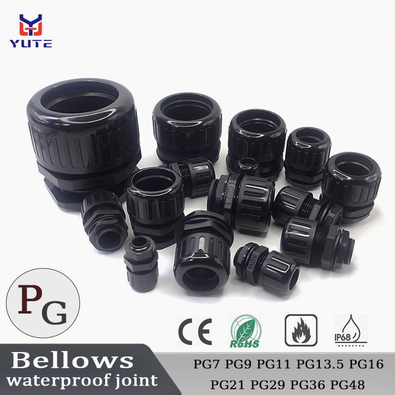 1/5/10 Stuks Balgen Waterdichte Gewricht Vlamvertragende Nylon Plastic Slang Connector Accessoires Pg Draad Kabel Bevestigingskop