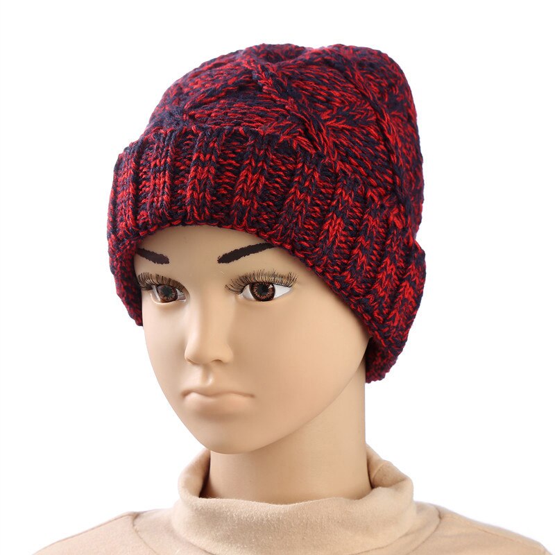 Bufandas calientes de invierno para bebés y sombreros para niños, además de terciopelo Think Knitting Hat gorros con bufanda para niñas gorras para niños sombreros para niños bufanda Cap: Hat Burgundy