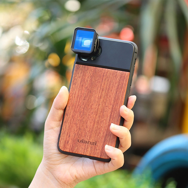 Ulanzi funda de teléfono de madera para iPhone 11, iPhone 11 pro, iPhone 11 pro Max con lente anamórfica lente Macro