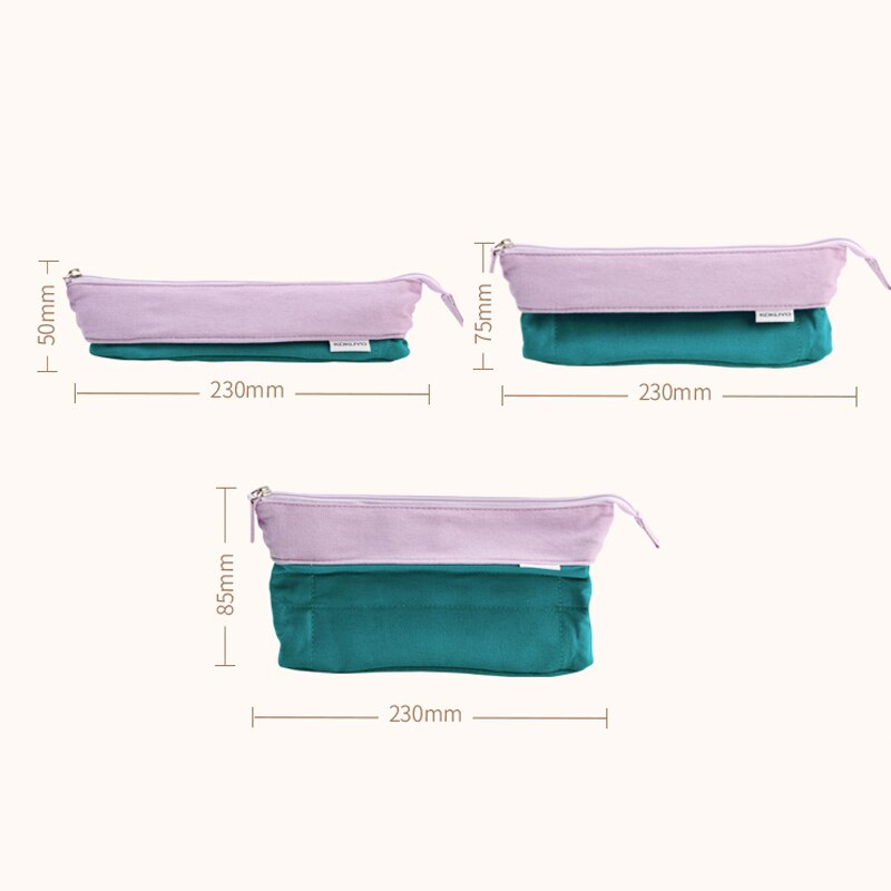 Kawaii KOKUYO NOVITA-Oil Tri-fold Canvas Pencil Case Large Capacity Multifunctional Stationery School Supplies