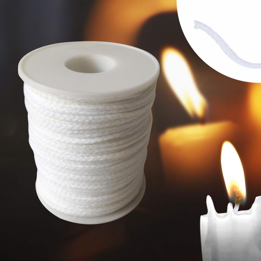 61m Core Candle Wick Hand Tool Spool With Sustainers Crafts For Candle Making Waxed Cotton Supplies Smokeless