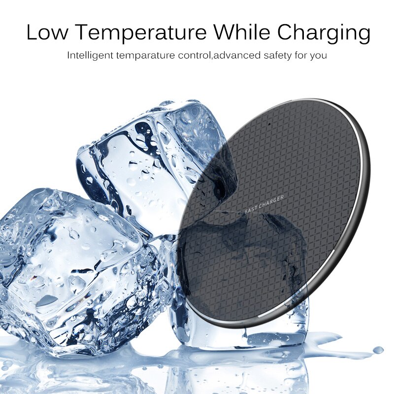 Ankndo qi draadloze oplader 10w ultradunne draadloze oplaadpad voor iphone samsung xiaomi mobiele telefoon snellaadladers