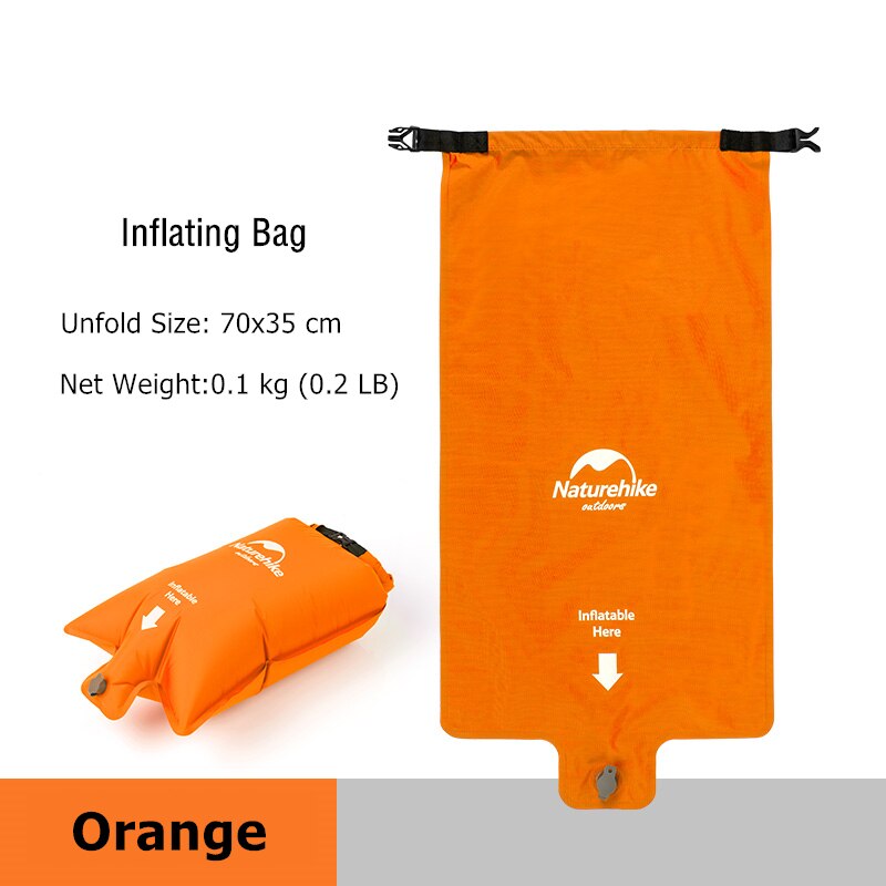 Naturehike Inflatable Mattress Ultralight Folding Bed Portable Single Camping Mat Sleeping Pad 3D Side Wall Inflatable Bed: Inflating bag-orange