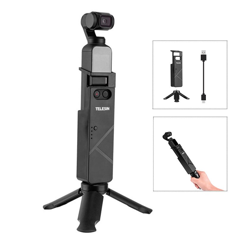 Osmo Pocket Charging Handle Handgrip 3000mAh Capacity Battery Fixed Stand Extended Selfie Stick DJI Osmo Pocket Accessories