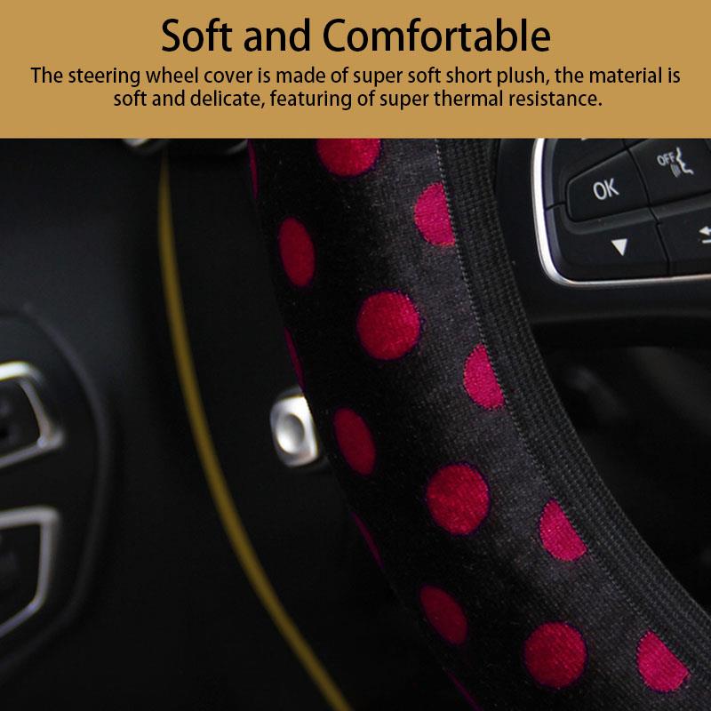 Funda protectora para Volante de coche DIY, Funda suave de felpa, estilo de Volante de coche de ruedas, accesorios para coche Interior, Funda Volante