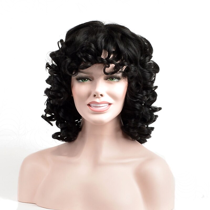Ifiber Short Curly Wig for Black Women Afro Curly Hair Bob Wig for African American Heat Resistant Should Length Wig