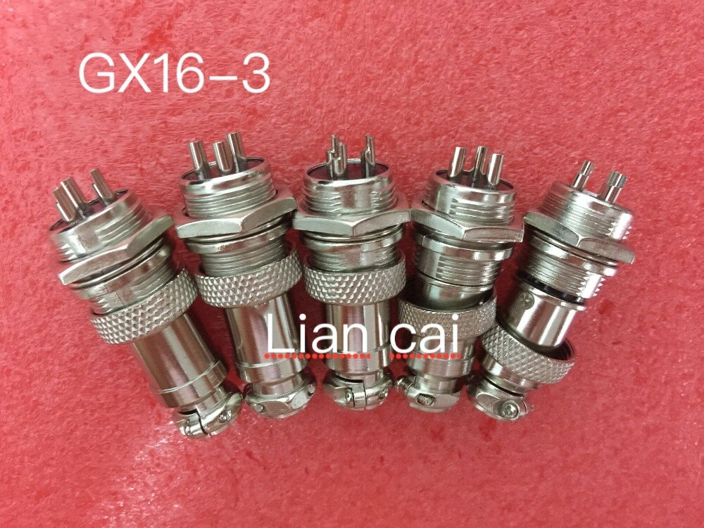 5pair Male & Female Diameter 16mm Wire Panel Connector GX16 3P GX16-3 M16 circular connector Socket Plug