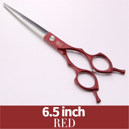 Fenice 6.5/7.0 inch Pet Grooming Scissors Colorful Dogs Straight Cutting Shears JP440C Stainless Steel: red 6.5