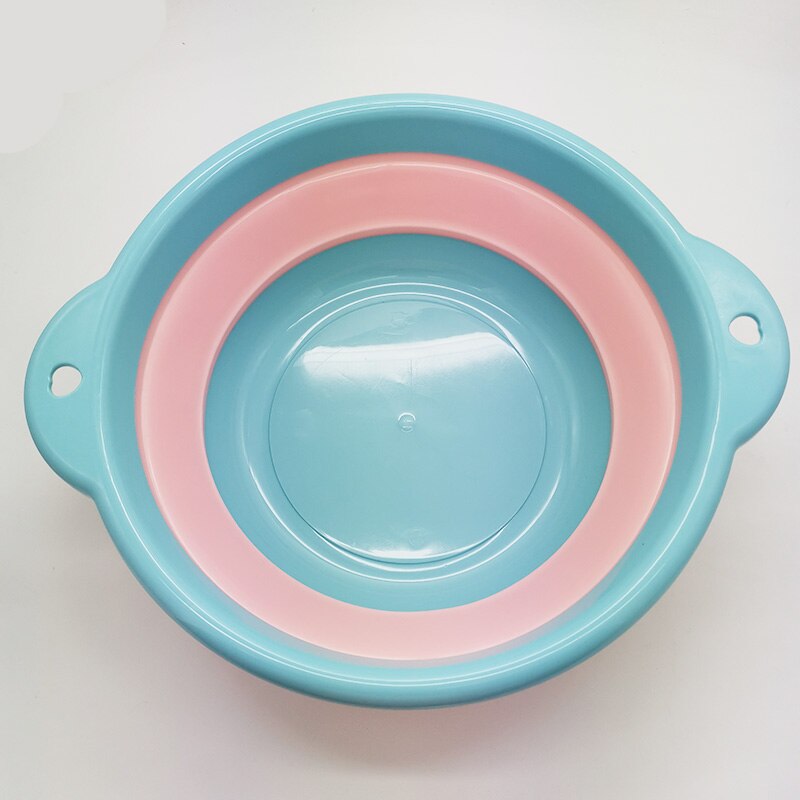 Rund sammenfoldelig håndvask udendørs rejse transportabel fortykket resistent plastvask multifunktionel hængende skridsikker håndvask