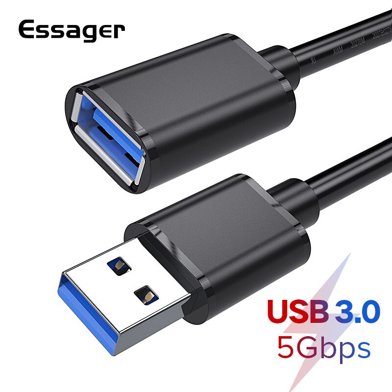 Essager USB Extension Cable 3.0 Male to Female USB 3.0 2.0 Extender Cord For Smart-TV PS4 Xbox Data Sync USB Extender Wire Cord