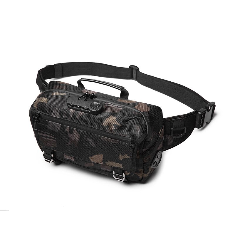 OZUKO Leisure Anti-diefstal Mannen Taille Tas Toevallige Fanny Pack Mannelijke Waterdichte Taille Zakken USB Opladen Borst Zak voor Mobiele Telefoon