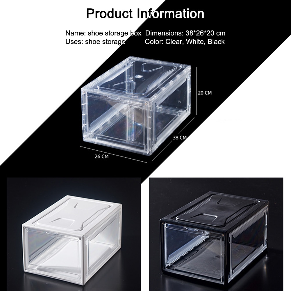 Dust-Proof Plastic Acryl Transparante Opslag Schoenendoos Magnetische Thuis High-Top Basketbal Schoenendoos Vochtbestendige schoenenkast