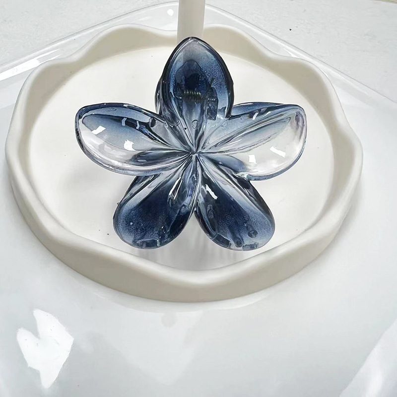 Aishg 8cm gradient ei bloem acryl haarclip voor dames vintage haarklemmen krabklem haarspeldjes meisjes hoofddeksel accessoires: Paars