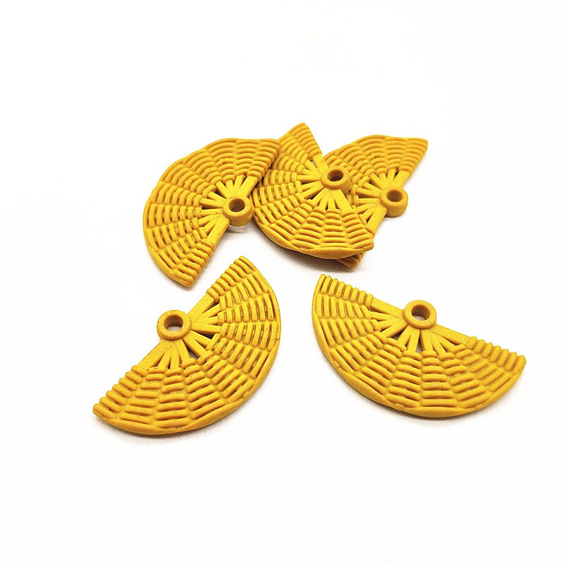 Acrylic Sector Charms - 100pcs - 48x26mm - for Earrings & Jewelry Making: yellow