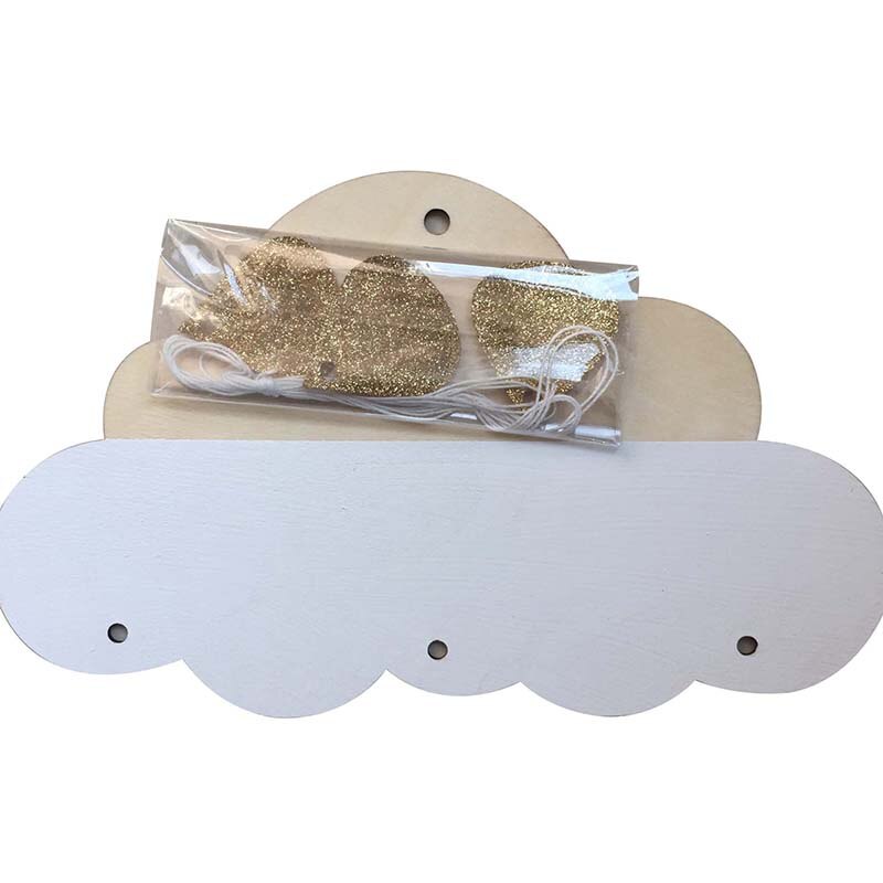 DIY nubes gotas de lluvia colgante estilo nórdico, decoración del hogar arte de la pared de colgante de ventana ornamento para los Niños Accesorios de fotografía: Blanco
