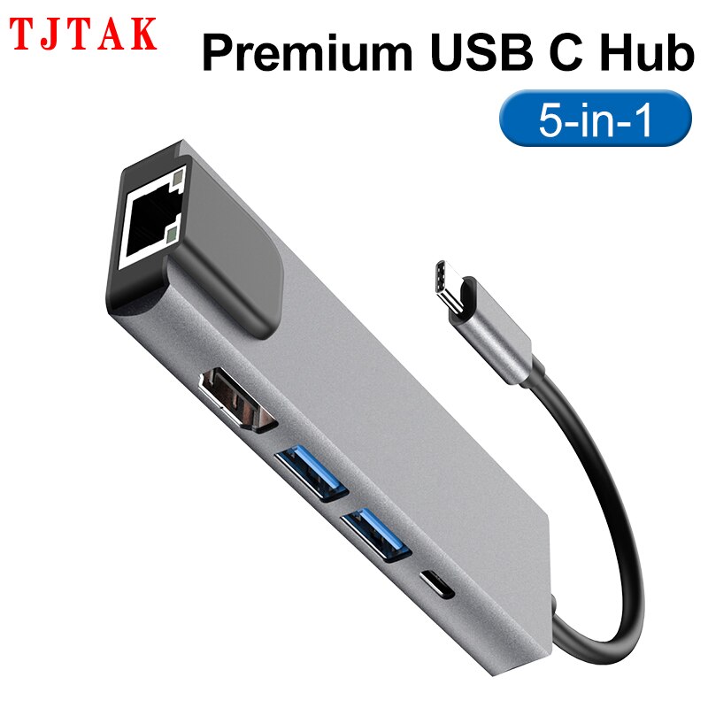 tipo-c estación macbook portátil 5-en-1 con HDMI tarjeta multi-en-1 Convertidor para iPad de tipo C para MacBook