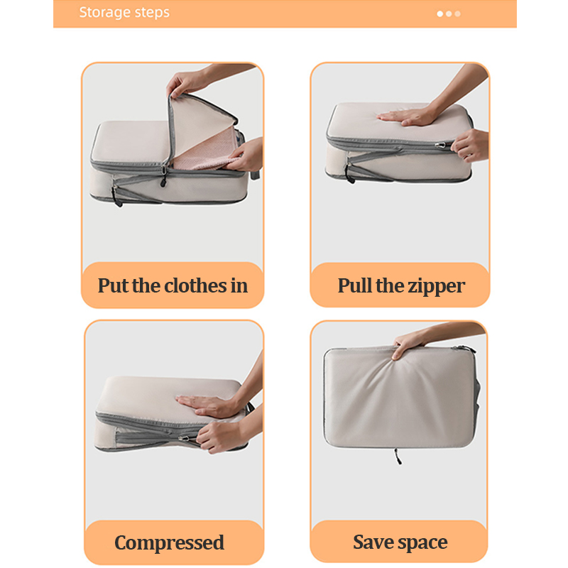 Gecomprimeerde verpakkingsblokjes Set 3-delige reiskleding organisator tas waterdichte samendrukbare koffer kleding organisator verpakkingstas