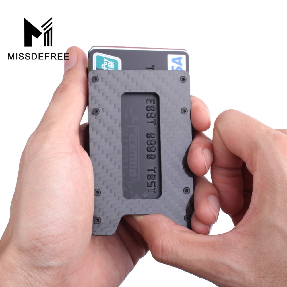 Minimalist Carbon Fiber Slim Wallet for Men & Women Slim Front Pocket Wallet & Credit Card Holder RFID Blocking