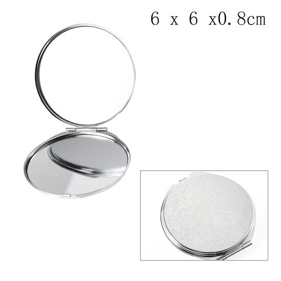 Double-Sided Oval Shaped Makeup Mirrors Stainless Steel Cosmetic Mirrors Foldable Mini Makeup Mirrors: pattern 2
