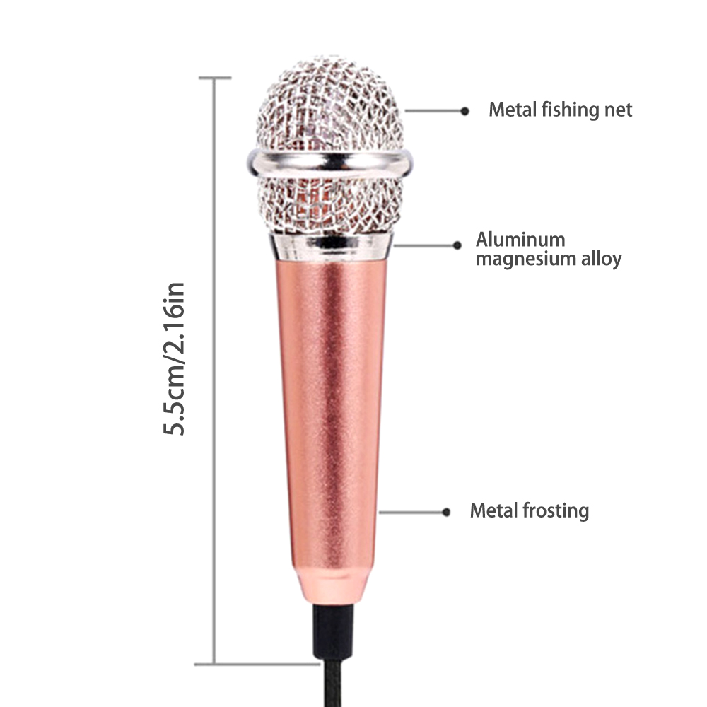 Mini Jack 3.5mm Studio Mic KTV Karaoke Mini Mikrofon Podręczny mikrofon dla smartfonu Komputer PC Desktop dla iPhone Karaoke