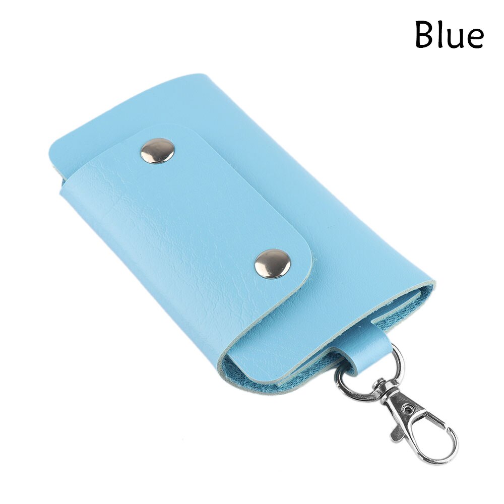 1Pcs PU Lederen Houder Auto Houders Sleutelhanger Cover Sleutelhanger Vat Case Bag Kleurrijke Sieraden accessoires: Blauw