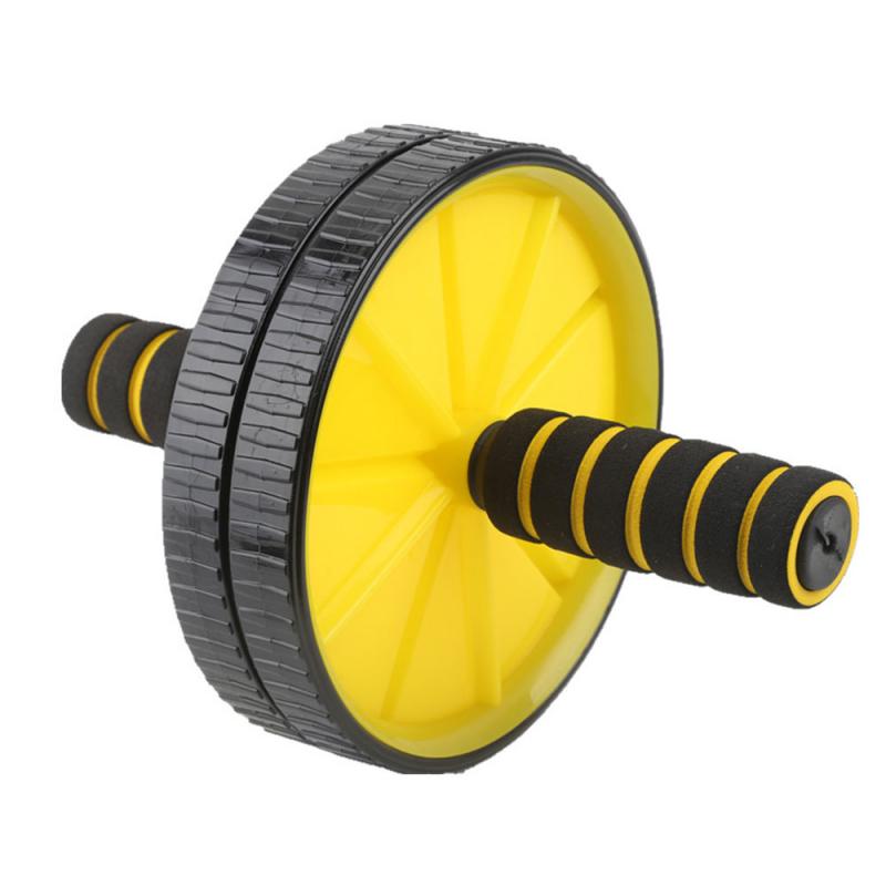 Abdominal Wheel Double Wheel Belly Roller Double Wheel Silent Abdominal Muscles Exerciser Fitness Equipment Durable: YELLOW