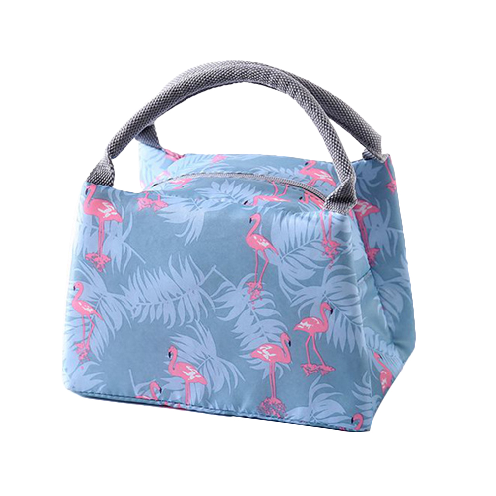 Functional Pattern Cooler Lunch Box Portable Insulated Canvas Bento Lunch Bag Thermal Food Picnic Lunch Container for Women Kids: Flamingo