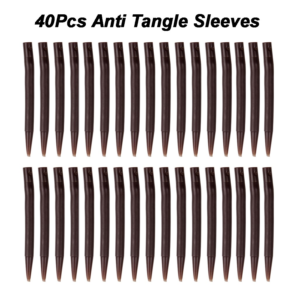 40Pcs Carp Fishing Tackle Kit Anti Tangle Sleeves Connect Rolling Quick Change Swivels For Carp Fishing Accessories: 40Pcs Sleeves