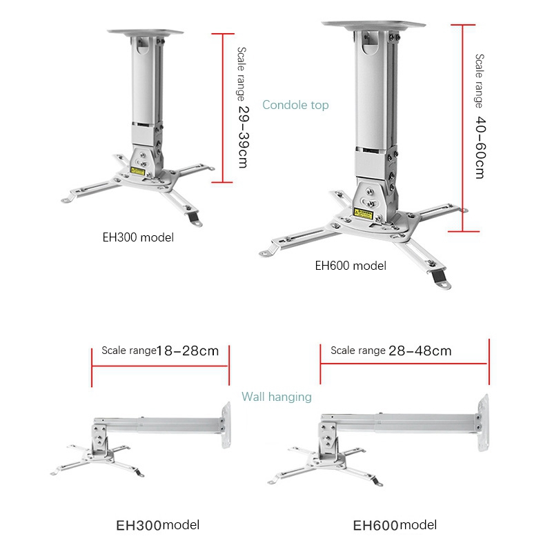 Proyector soporte de montaje en el techo inclinado retráctil para pulgadas 1/4 agujero de tornillo 30Cm de paso para proyector