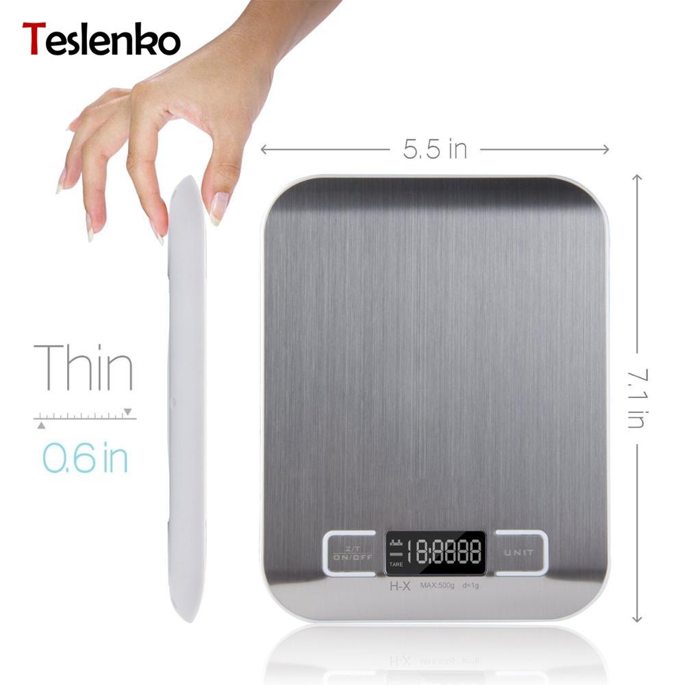 Digitale multifunctionele Voedsel Keukenweegschaal, Rvs, 11lb 5kg Rvs Platform met Lcd-scherm