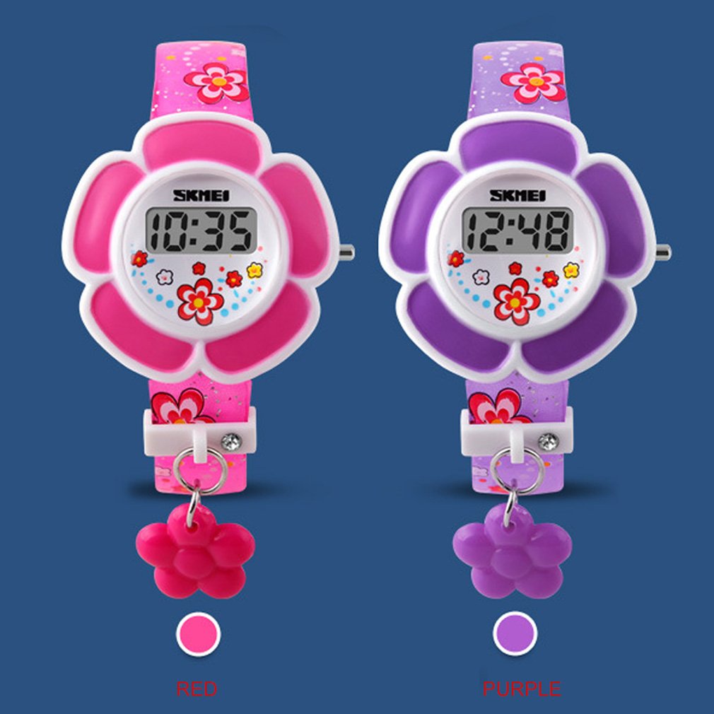 Mooie Kinderen Horloges Mode Bloem Schattige Kinderen Horloges Cartoon Siliconen Digitale Horloge Kids Jongens Meisjes Pols Horloges
