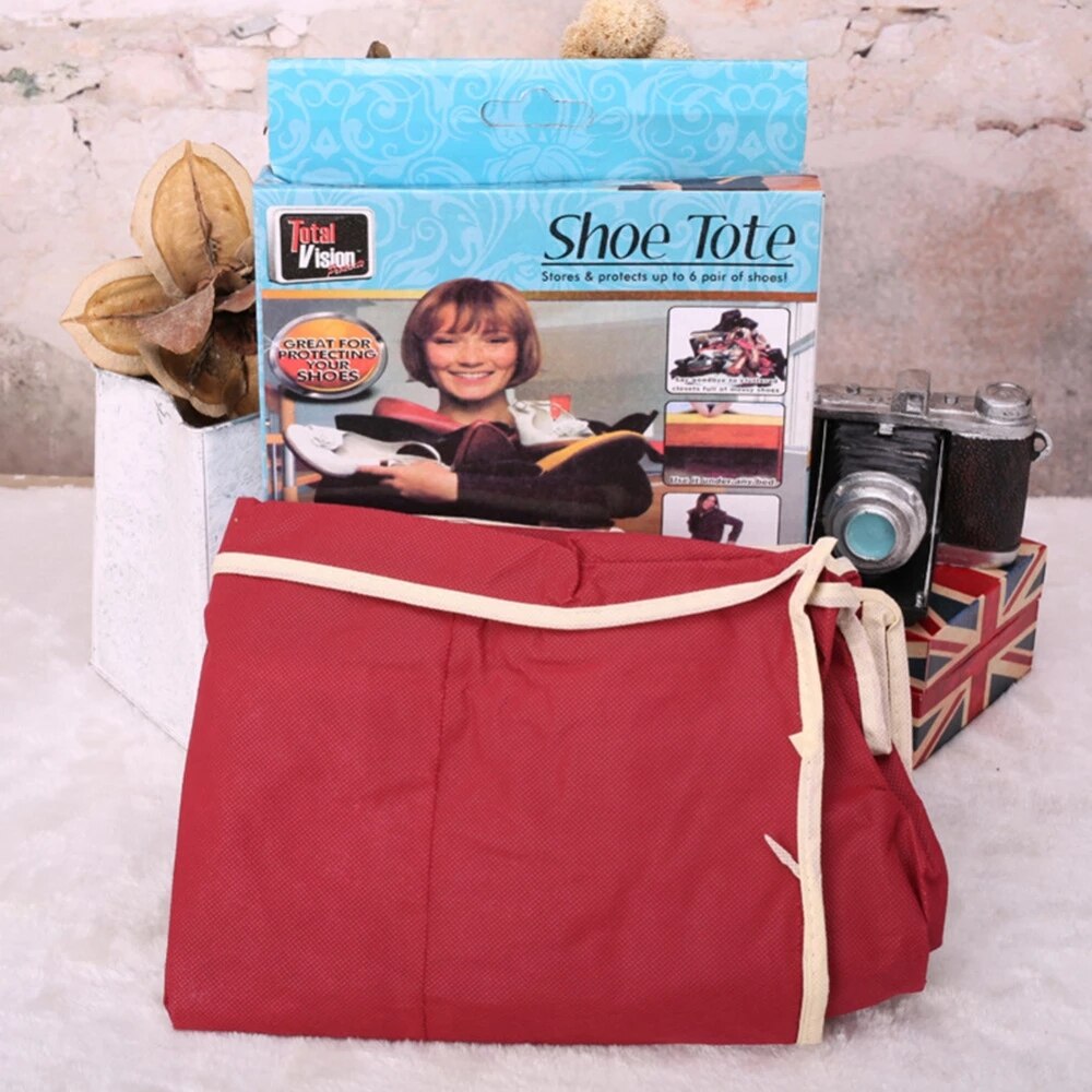Non-Woven Fabric Shoe Bag Shoe Organizer Wardrobe Closet Organizer 6 Grids Shoe Storage Bags Shoe Rack Case For Travel Home