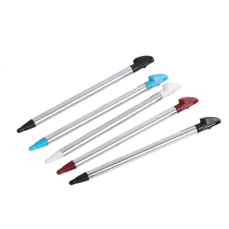 5Pcs Kleuren Metalen Uitschuifbare Stylus Touch Pen Voor Nintendo 3DS Xl N3DS Ll Ons Games Accessoires