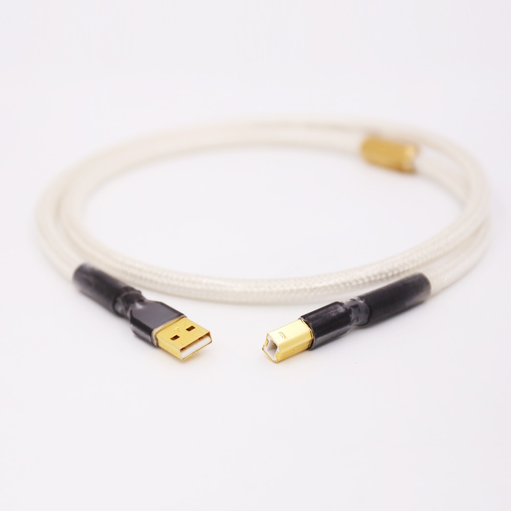Hi-End Verzilverd USB Audio Kabel Data USB Kabel USB HIFI Kabel A-B USB Kabel