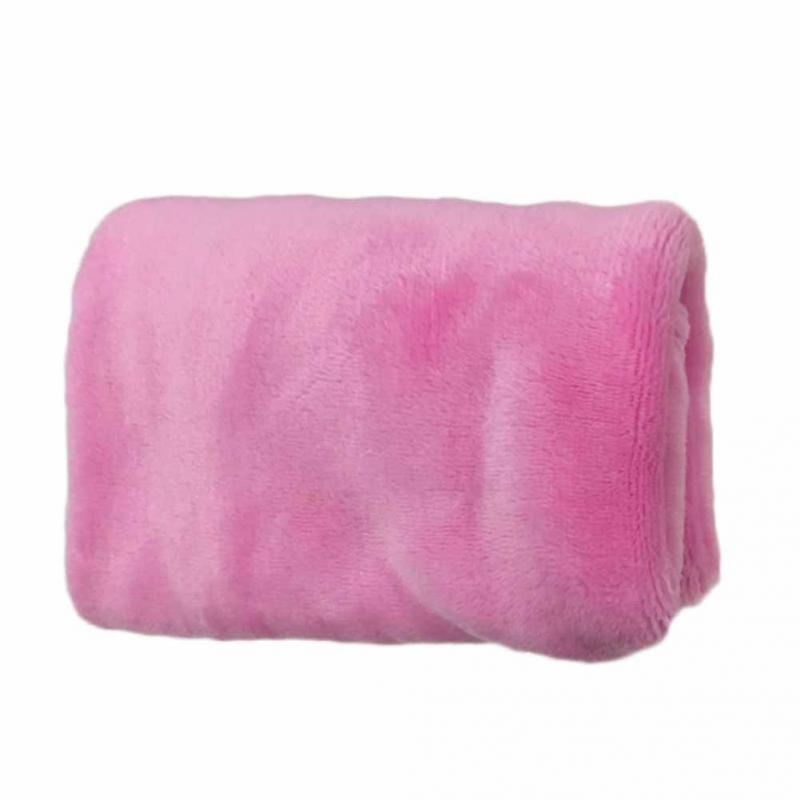 Outdoor Reizen Zachte Warme Flanel Handdoek Deken 65*45 cm Fleece Camping Slaapzak Lunchpauze Multifunctionl Handdoek Deken ^: pink