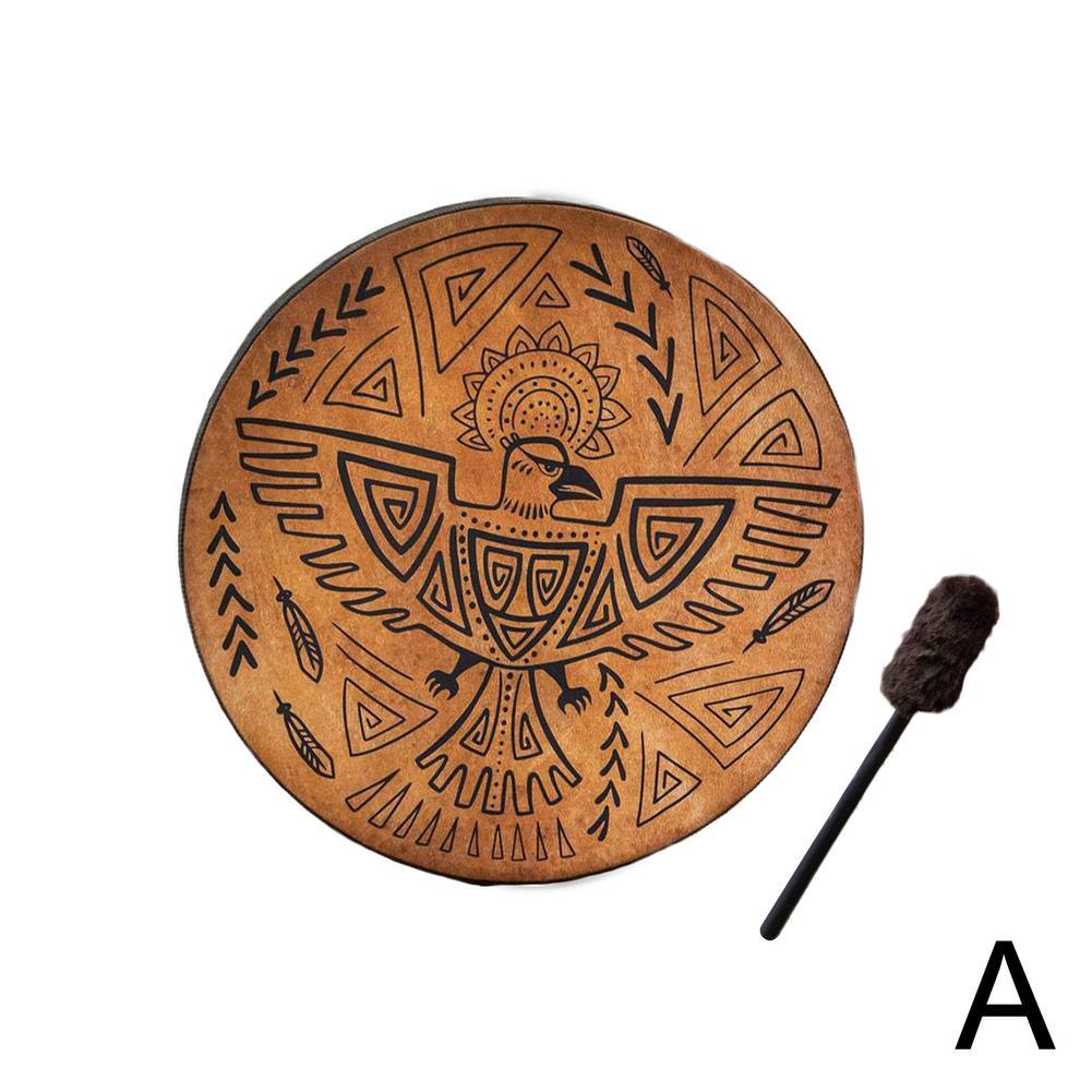 10 tommer vegansk shaman tromme alkymistisk måne lyd healing værktøj afstembar membran kvinde ramme draum musikinstrument: Grå